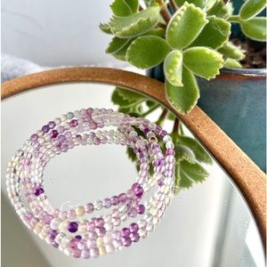 Triple Stand Enchanting Natural Fluorite Bracelet / Necklace 💎🌈